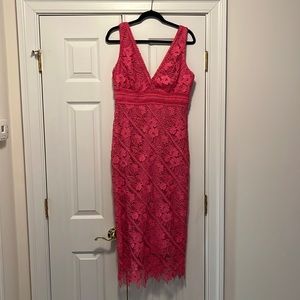 Monique Lhuillier pink cocktail dress SZ 10. Never worn - with tags
